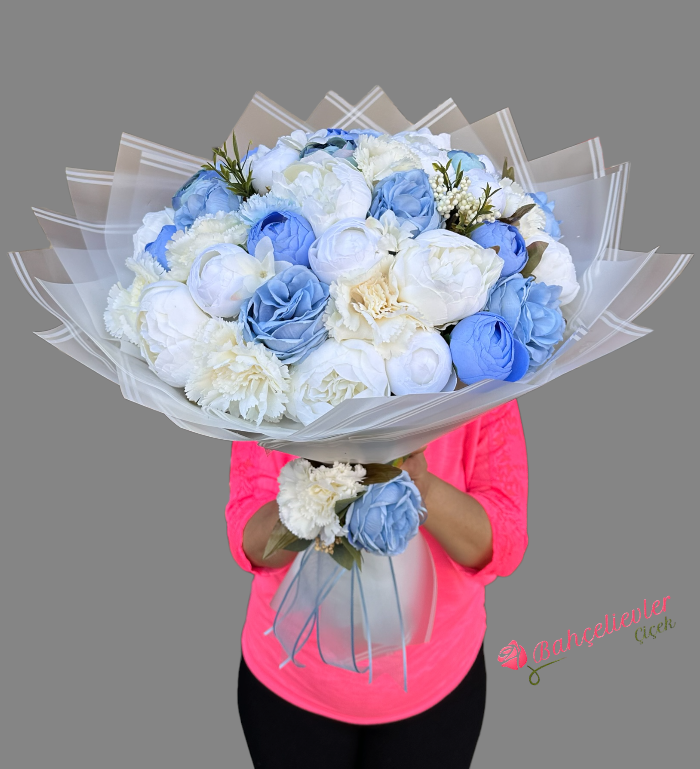 41 Şakayık Mavi Ve Beyaz Renklerde