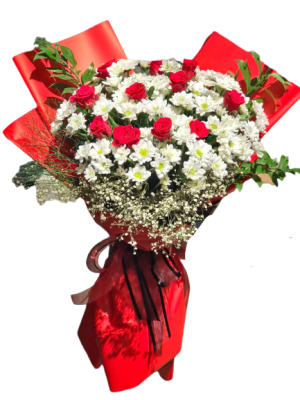 İthal Papatya Buketi Ve Güller