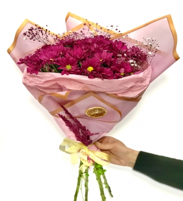 İthal Pembe Papatya Buketi̇