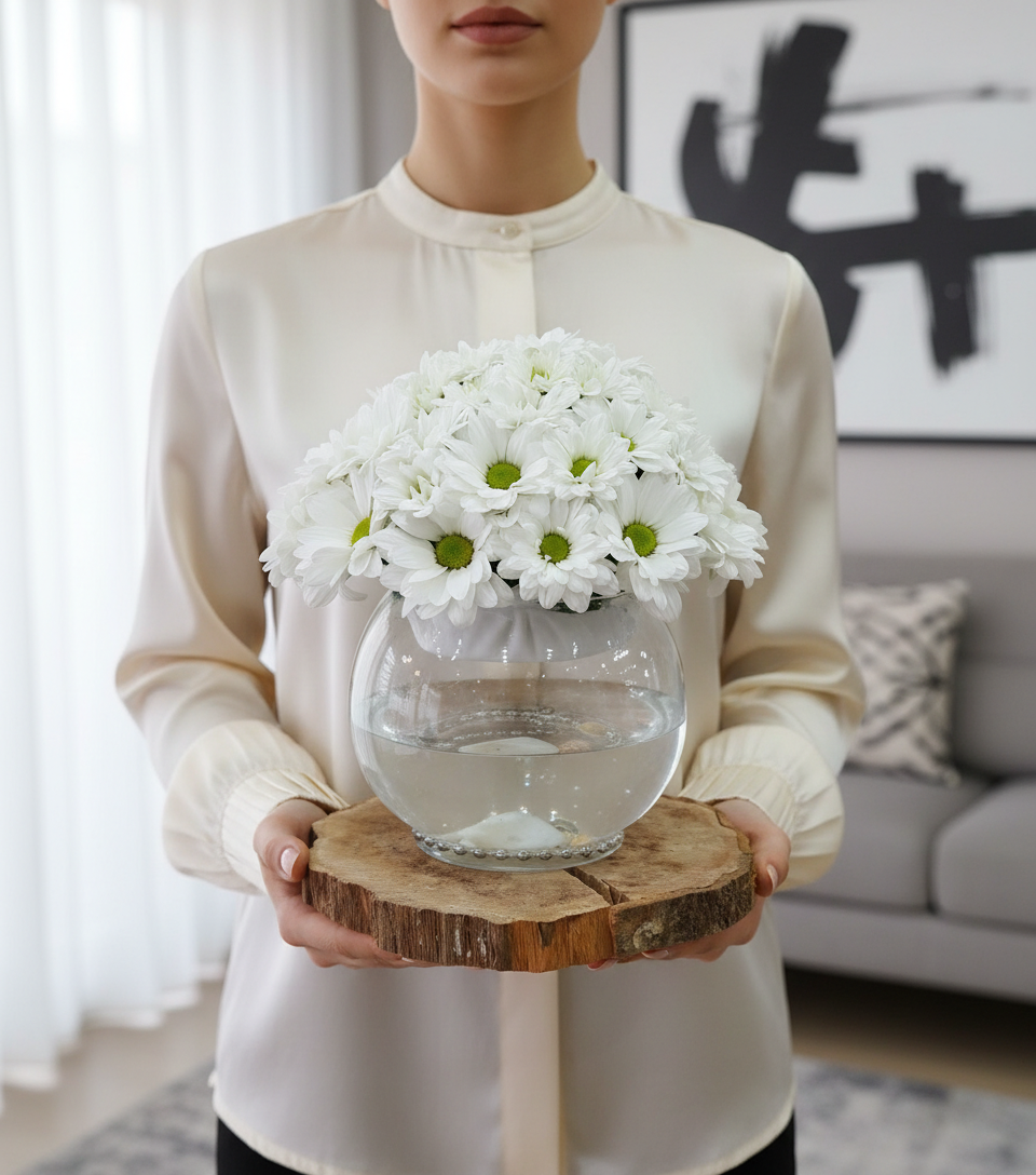 Paşabahçe Vazoda Papatya Küresi