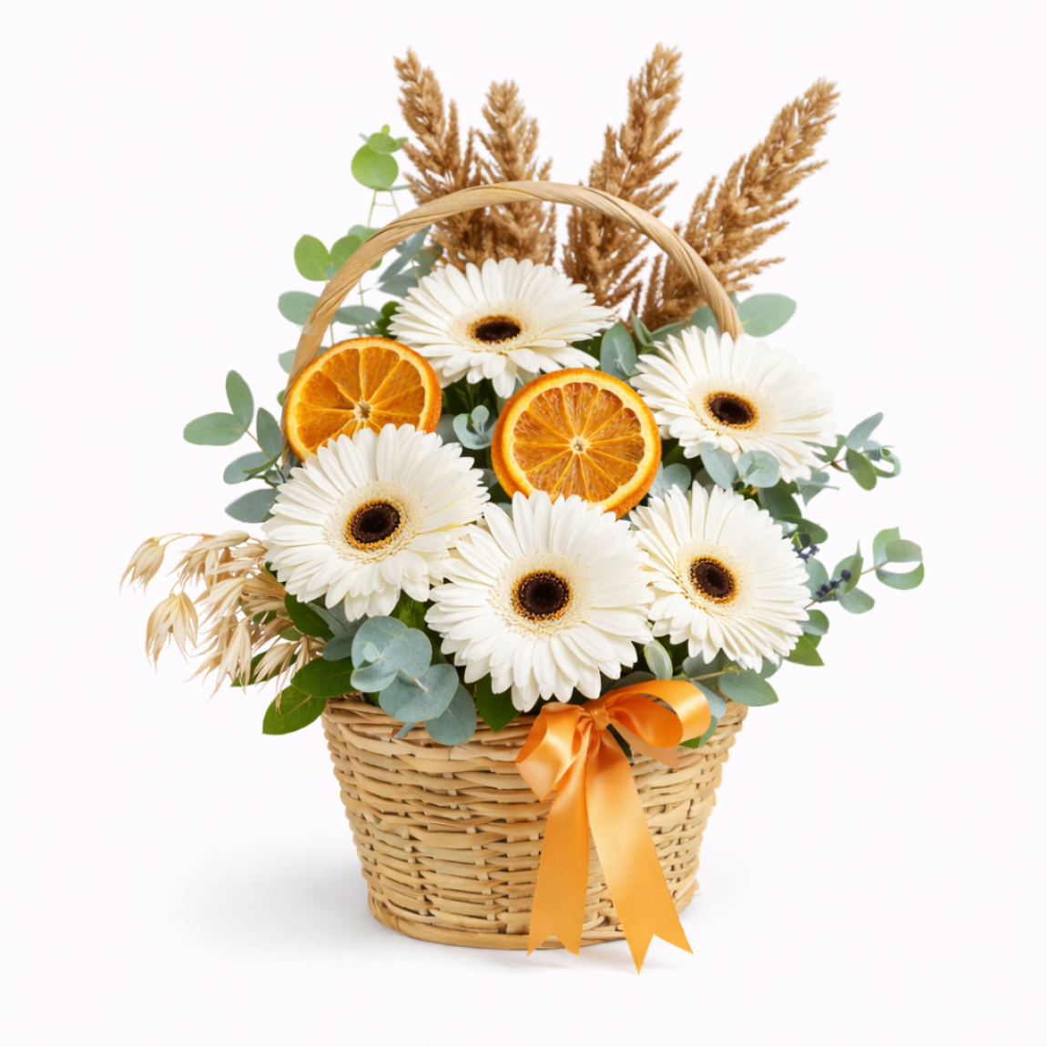 Sepette Beyaz Gerberar