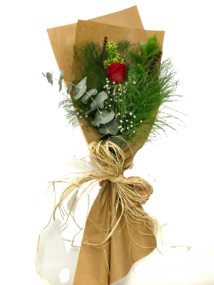 Tek Kirmizi Gül Buketi̇