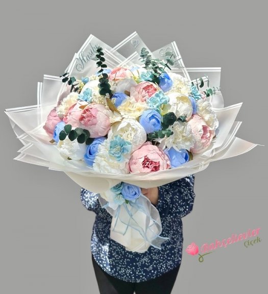 41 Şakayık Renkli Kumaş Çiçeklerden Hazırlanıyor