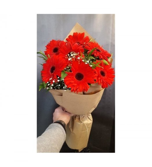 7'Li Kırmızı Gerbera Buketi