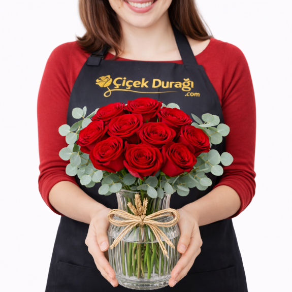 9 Kırmızı Gül Arajmanı