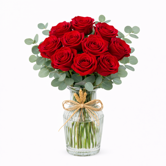 9 Kırmızı Gül Arajmanı