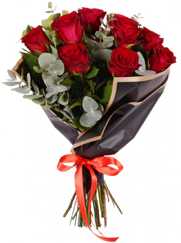 9 Kırmızı Güller Buketi