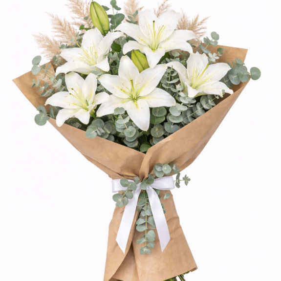 Beyaz Lilyum Buketi