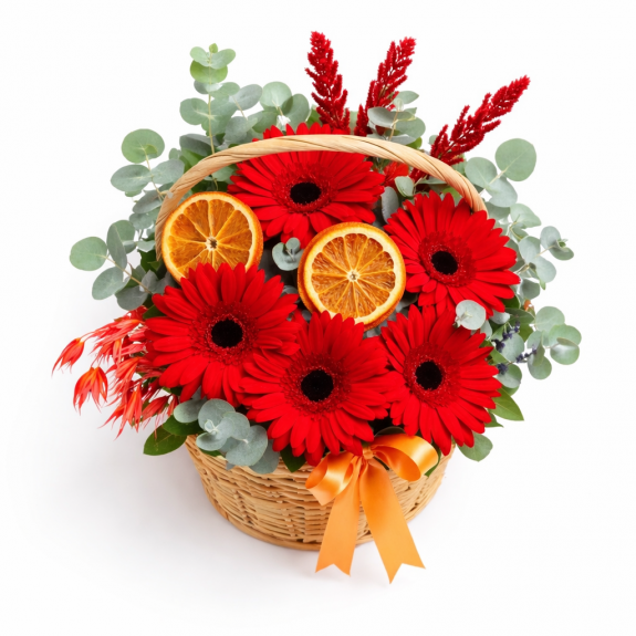 Sepette Kırmızı Gerberalar